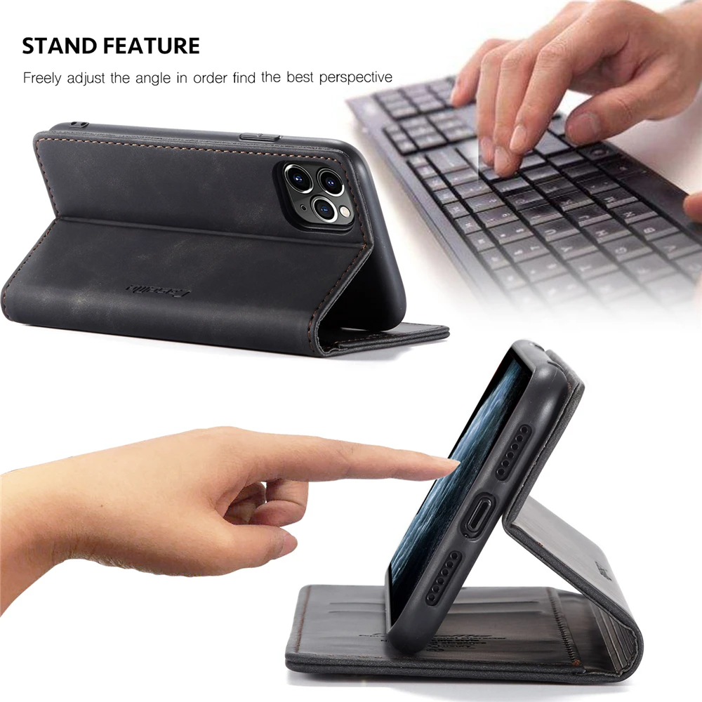 Leather Case For Apple iPhone 17 16 15 14 13 12 11 Pro XR Xs Max Mini 16e Air X 8 7 6S Plus 5S SE 2020 2022 SE3 Flip Case Cover