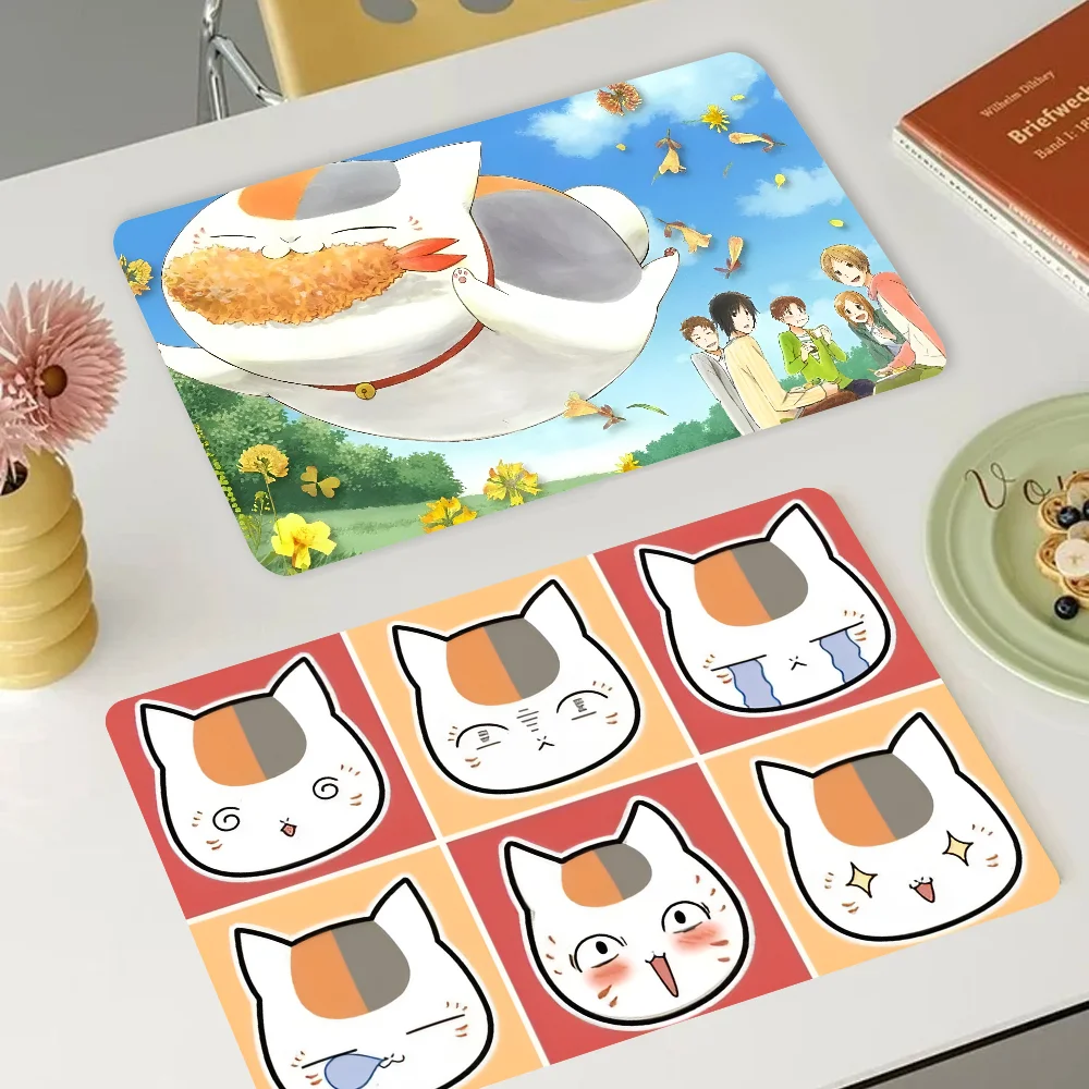 Natsumes Book Nyanko Sensei Quick Drying Dish Mat Printed Kitchen Non-slip Coffee Cup Pad Drain Mats Cup Bottle Placemat