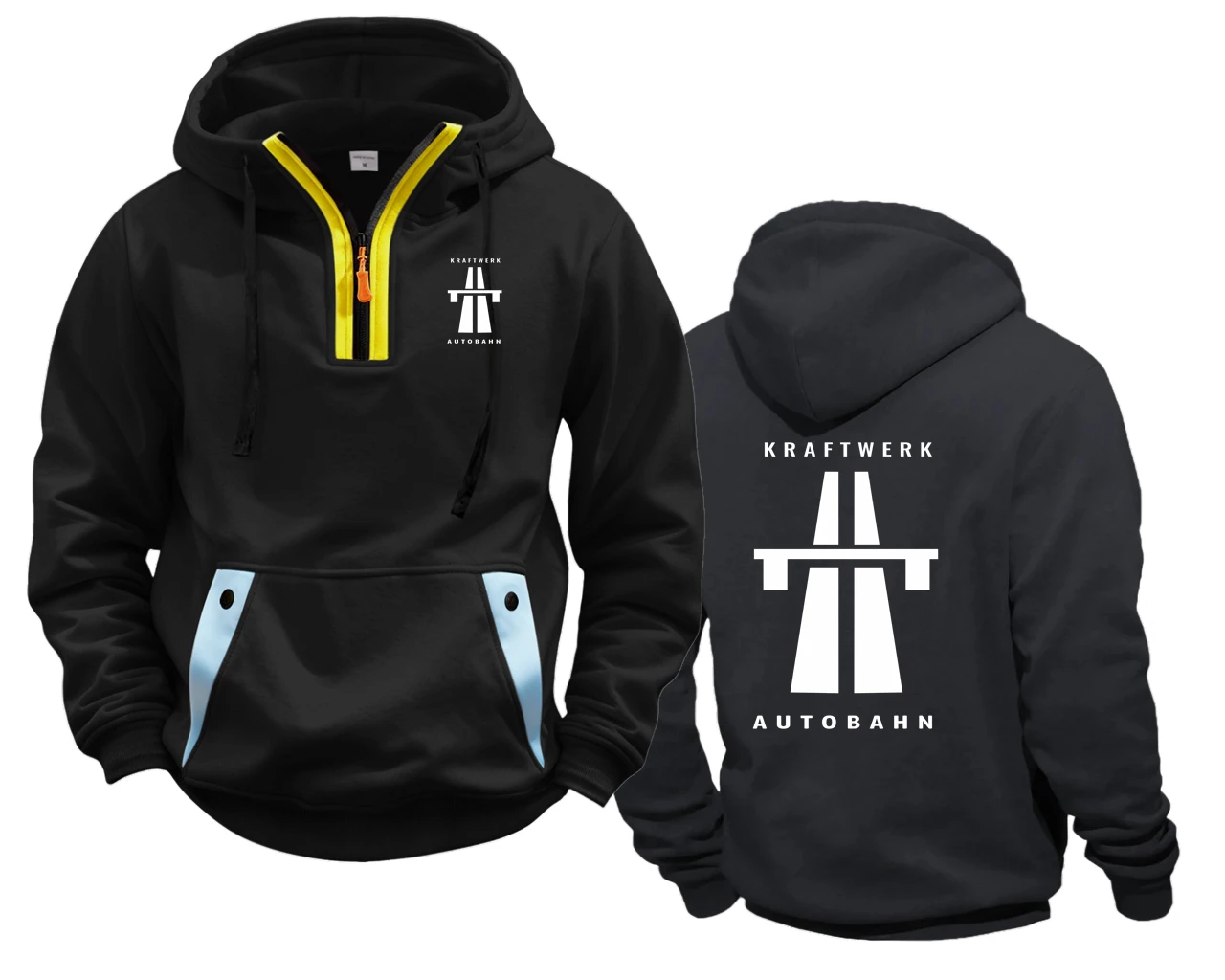Autobahn Kraftwerk suéter con capucha semipremallera sudadera musical Autobahn Mans Cool pulóver moda sudadera Casual chaqueta con capucha