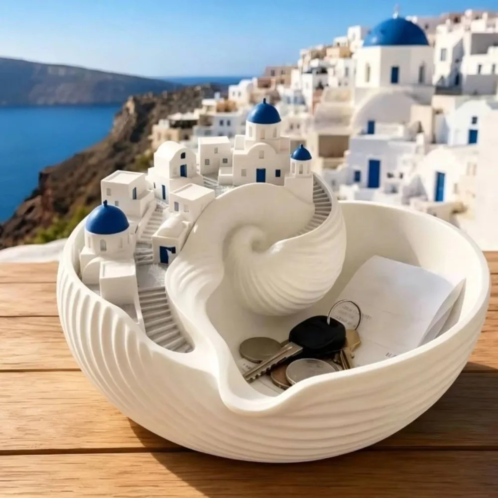 New Conch Shell Shape Catchall Bowl Shelf Display Desktop Decor Shell Key Bowl Spiral Divider Jewelry Organizer