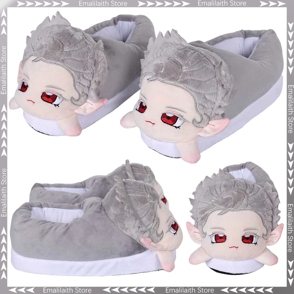 Cute Winter Plush Slippers BG3 Astarion Cosplay Role Play Decor Shoes Game Balder Gate Fancy Dress Up Party Costume Accessories