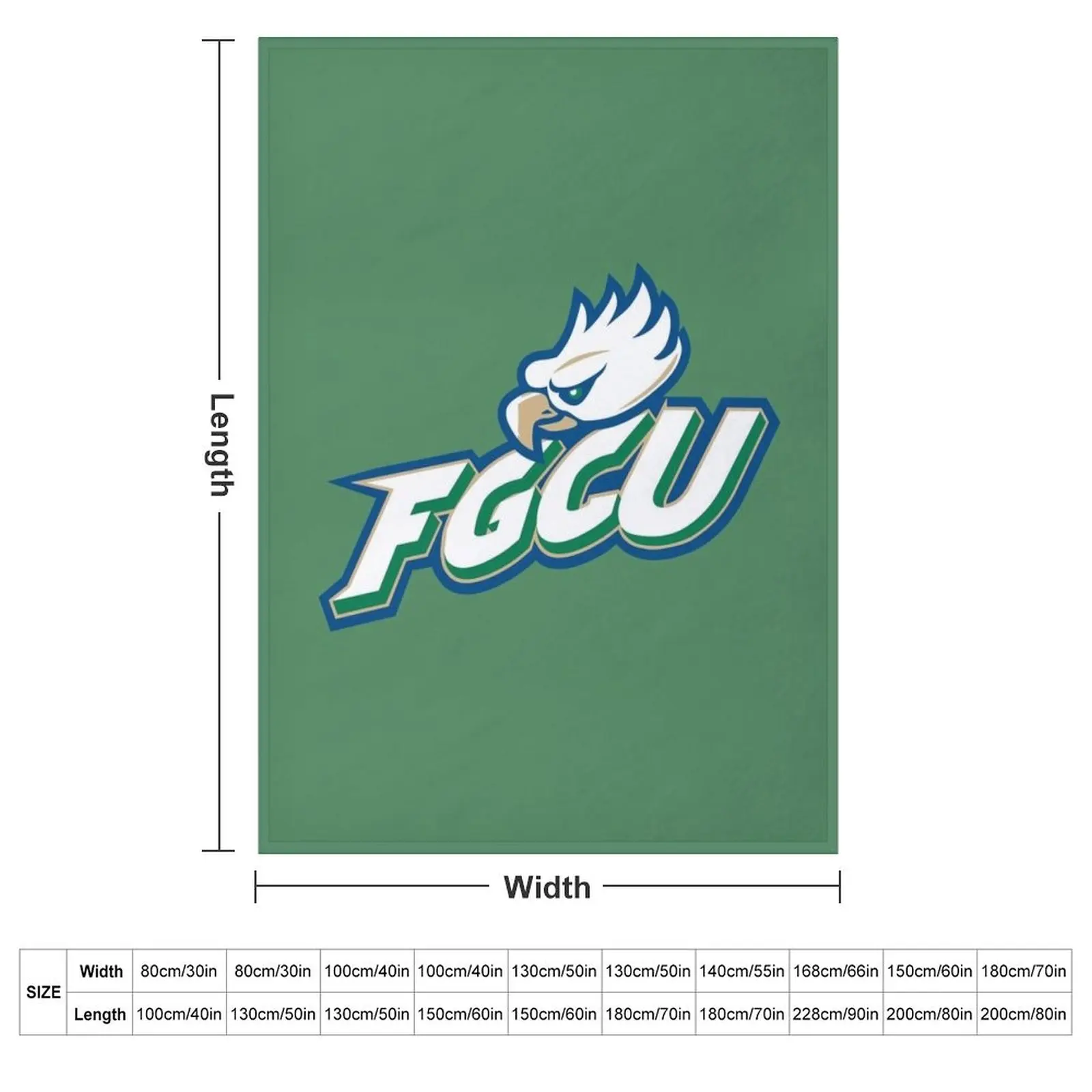 Florida-Gulf-Coast-Eagles-Baseball Throw Blanket couch cozy soft plush fuzzy picnic outdoor blanket