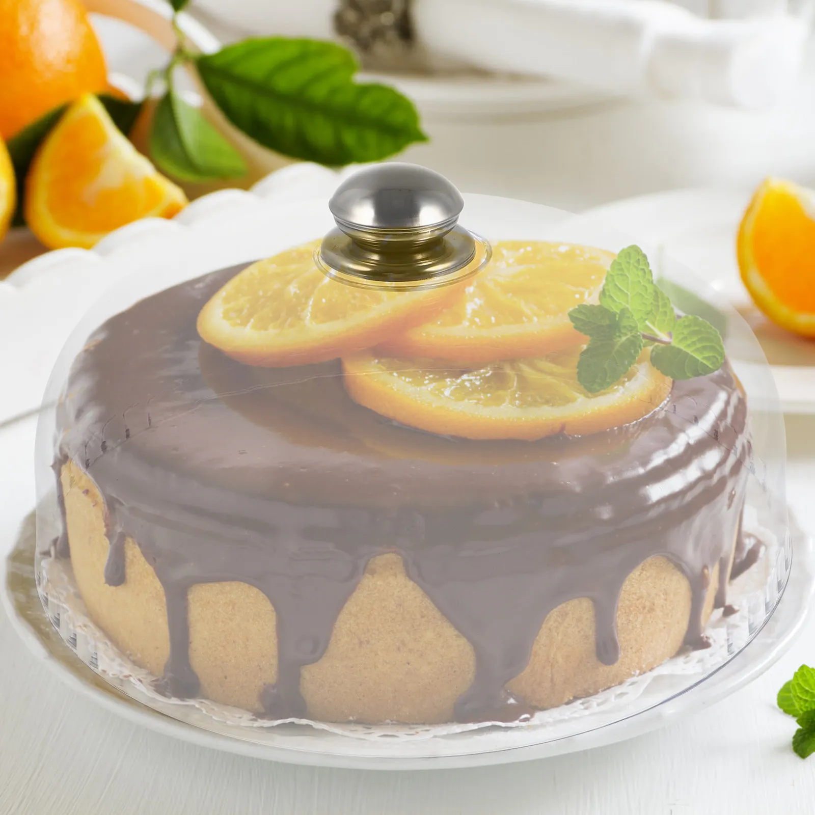 Plastic Transparent Food Cover Dustproof Cake Lid for Dessert Protection Fruit Tray Cover Kitchen Restaurant Use