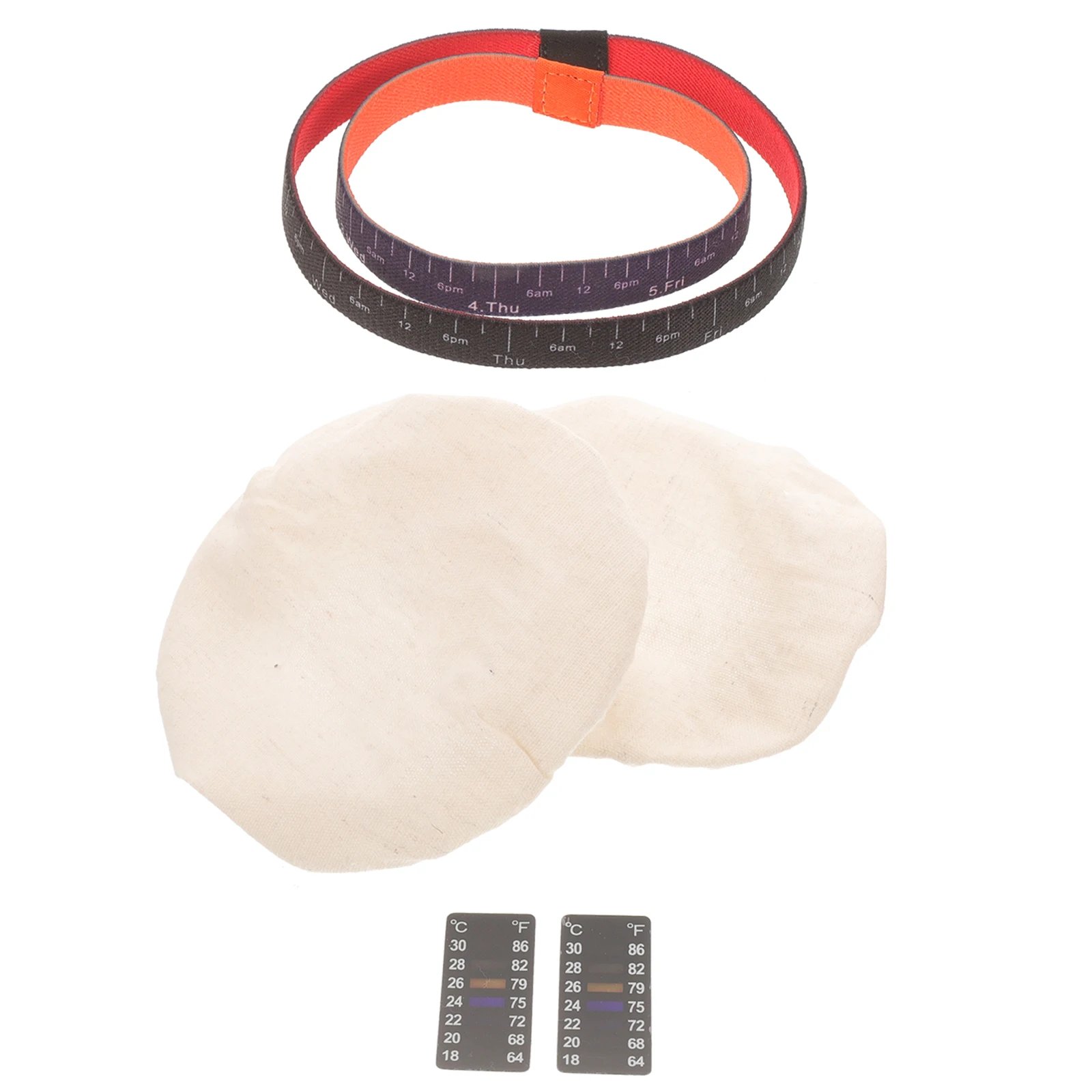 

1 set 1 Set Sourdough Jar Accessories Fermentation Kit Cloth Cover Thermometer Strip Date Band Glass Jar Accessory