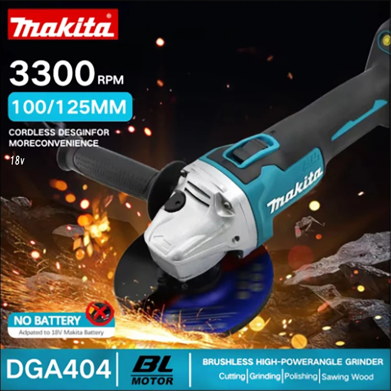 

Makita 100/125mm Brushless Angle Grinder DGA404 Cutting Polishing Machine For 18V Battery 4 Gears High Power Polishing Tools