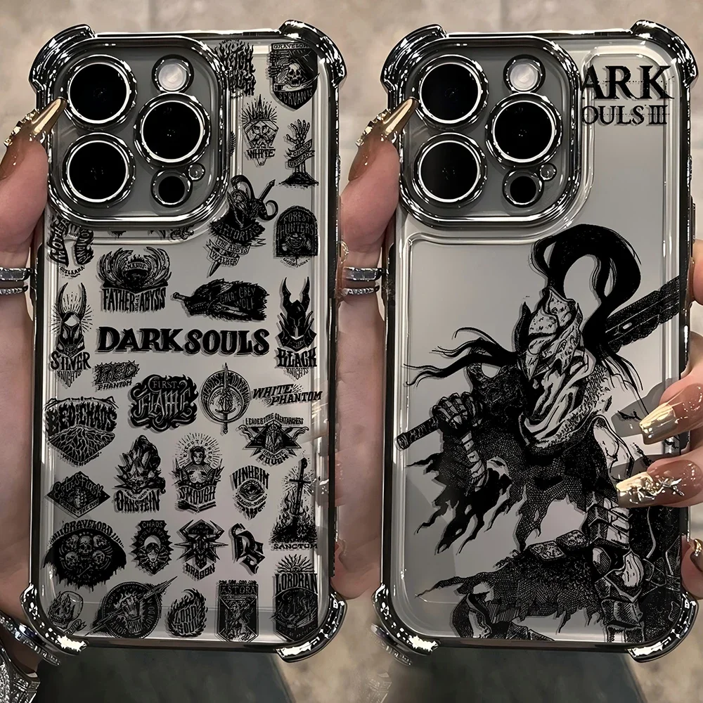 Hot Blood Game Dark Souls Plating Case For Xiaomi 14 14Pro 13 13Pro Poco F4 F5 X5 X3 Pro 4G 5G Anti Fall Airbag Back Cover