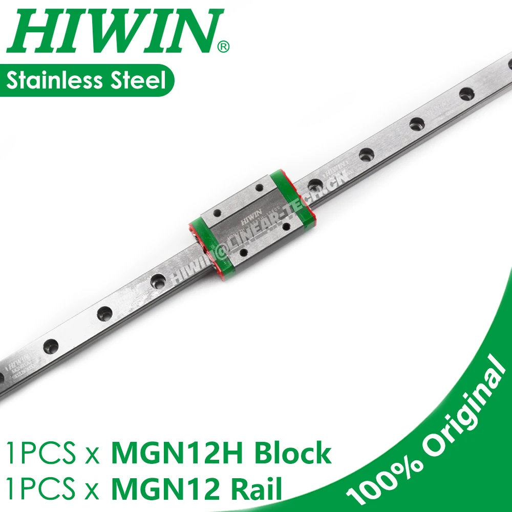 

Stainless Steel HIWIN MGN12H Slide Block MGN12 Linear Guide Rail200 280 300 350 400 450 500 550 600mm 3D Printer Carriage New