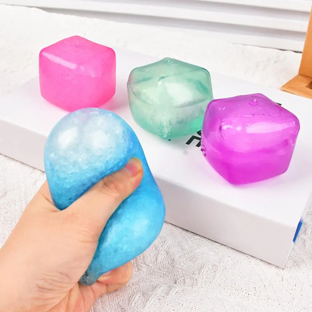 Juego de cubos de juguete para aliviar el estrés para niños, adolescentes y adultos, 4 piezas, paquete de hielo, bola para apretar, regalo de rebote lento