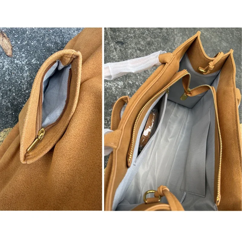 Boxhandschuh-Stil Tragetasche, Weiche Damen-Schultertasche mit Großer Kapazität, Trendige Reißverschluss-Handtasche in Unifarbe mit Persönlichkeitsausdruck – Detail 2