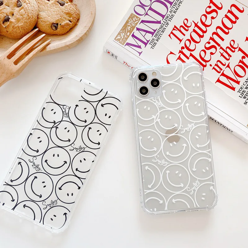 

Smilling Face Phone Case For iPhone 16 15 14 13 12 11 Pro XS MAX 7 XR 8 7 Plus Clear Cover Fundas