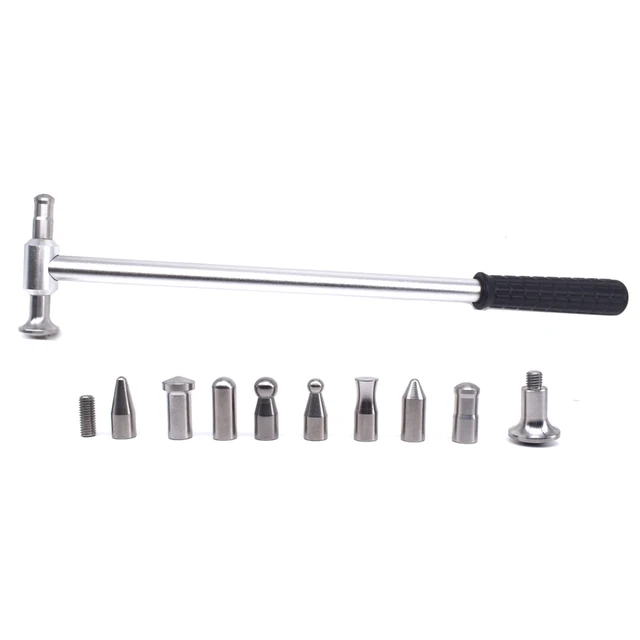 P-d-r Repair Tools Set Tap Down 9 Heads Metal Hammer Car Paintless Dent Tool 1