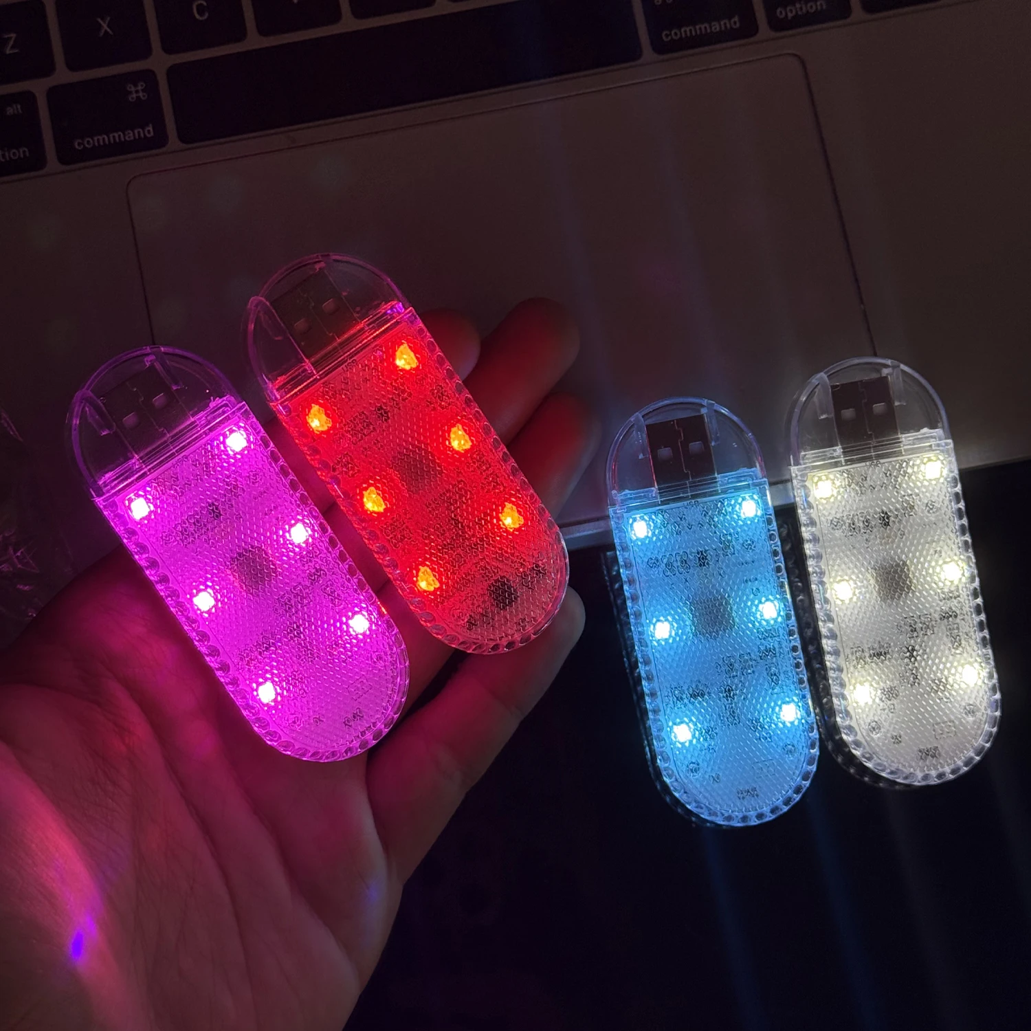 Car Touch Interior Light Hand Car Roof Velcro Ceiling Lamp Indoor Car Lighting Night Reading Light USB Charging Reading Lamp