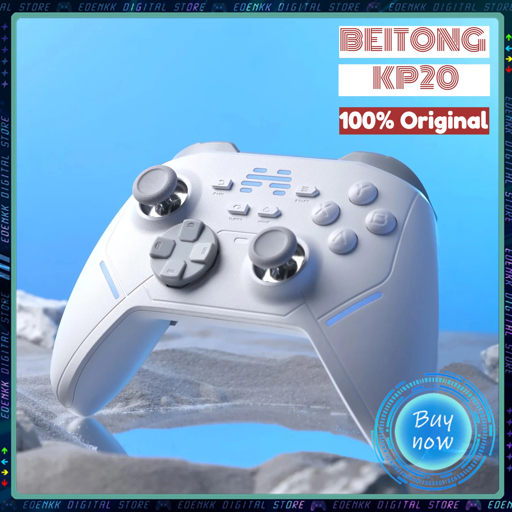 

BEITONG KP20 Wireless Gamepad Bluetooth Gamepad 1000Hz Polling Rate Hall Joysticks Controller for PC Switch iOS Android Steam