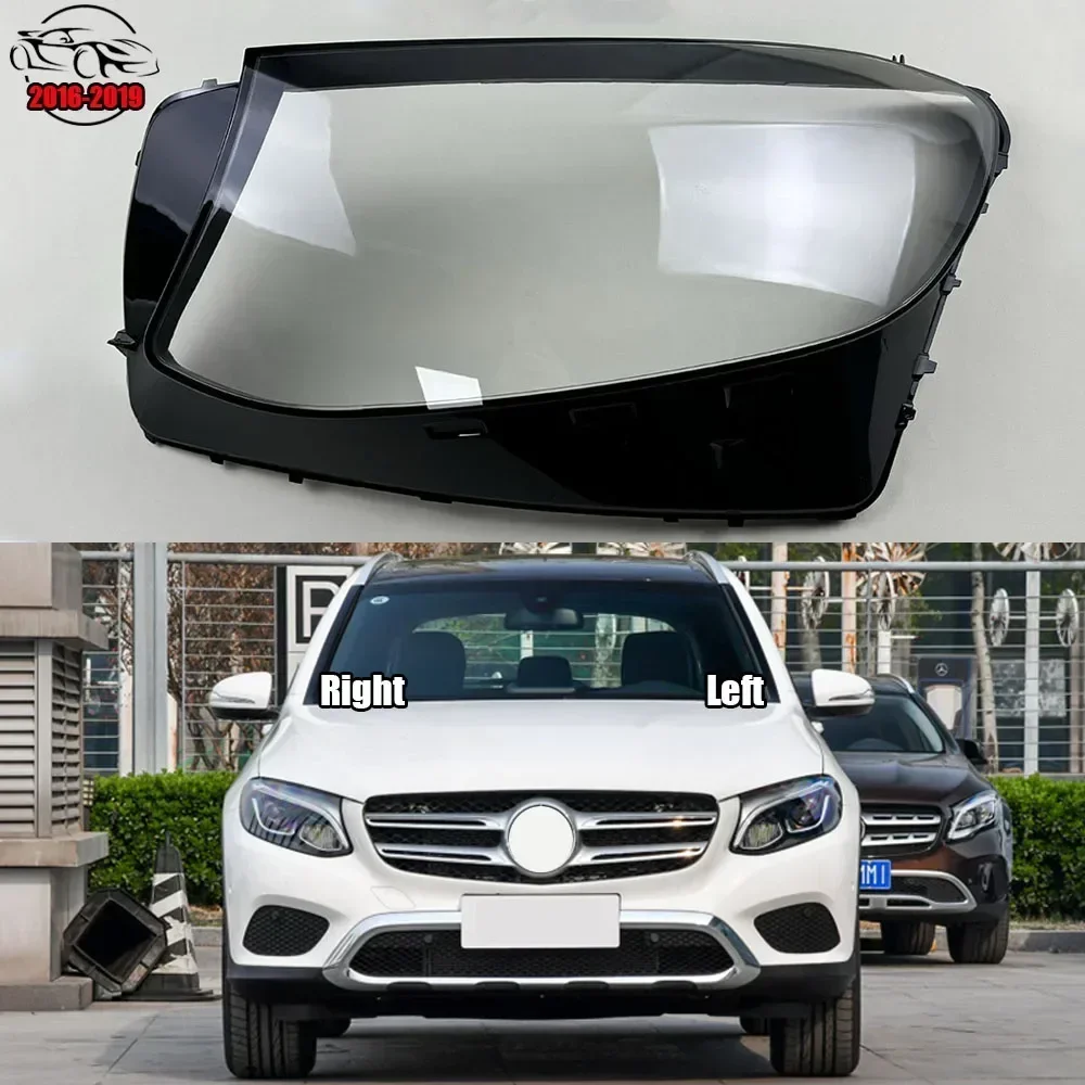 

For Mercedes-Benz GLC W253 GLC200 GLC260 GLC300 2016-2019 Headlamp Cover Transparent Lampshade Headlight Shell Lens Plexiglass