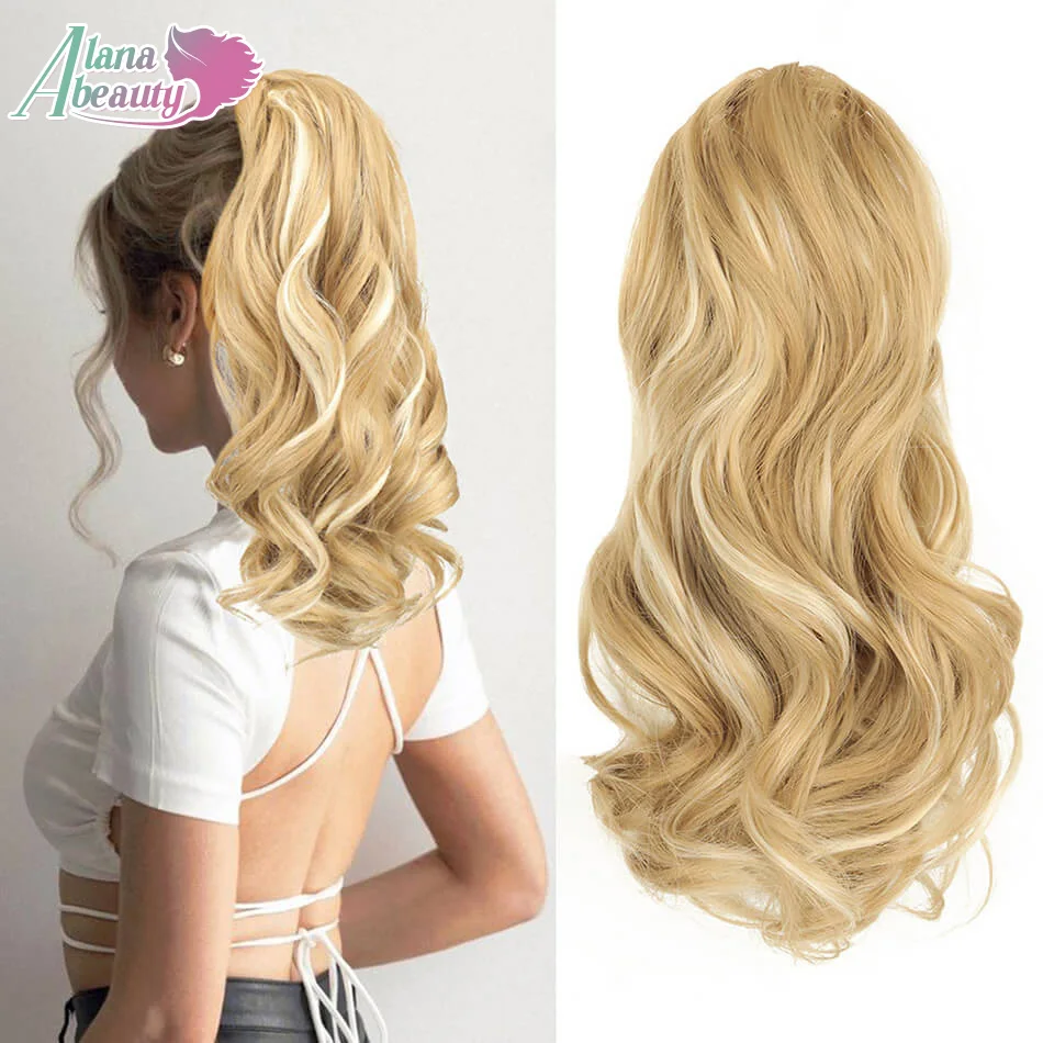 

Синтетический короткий волнистый хвостик для женщин, наращивание волос на шнурке, искусственный хвост, волокнистые волосы, 15 дюймов