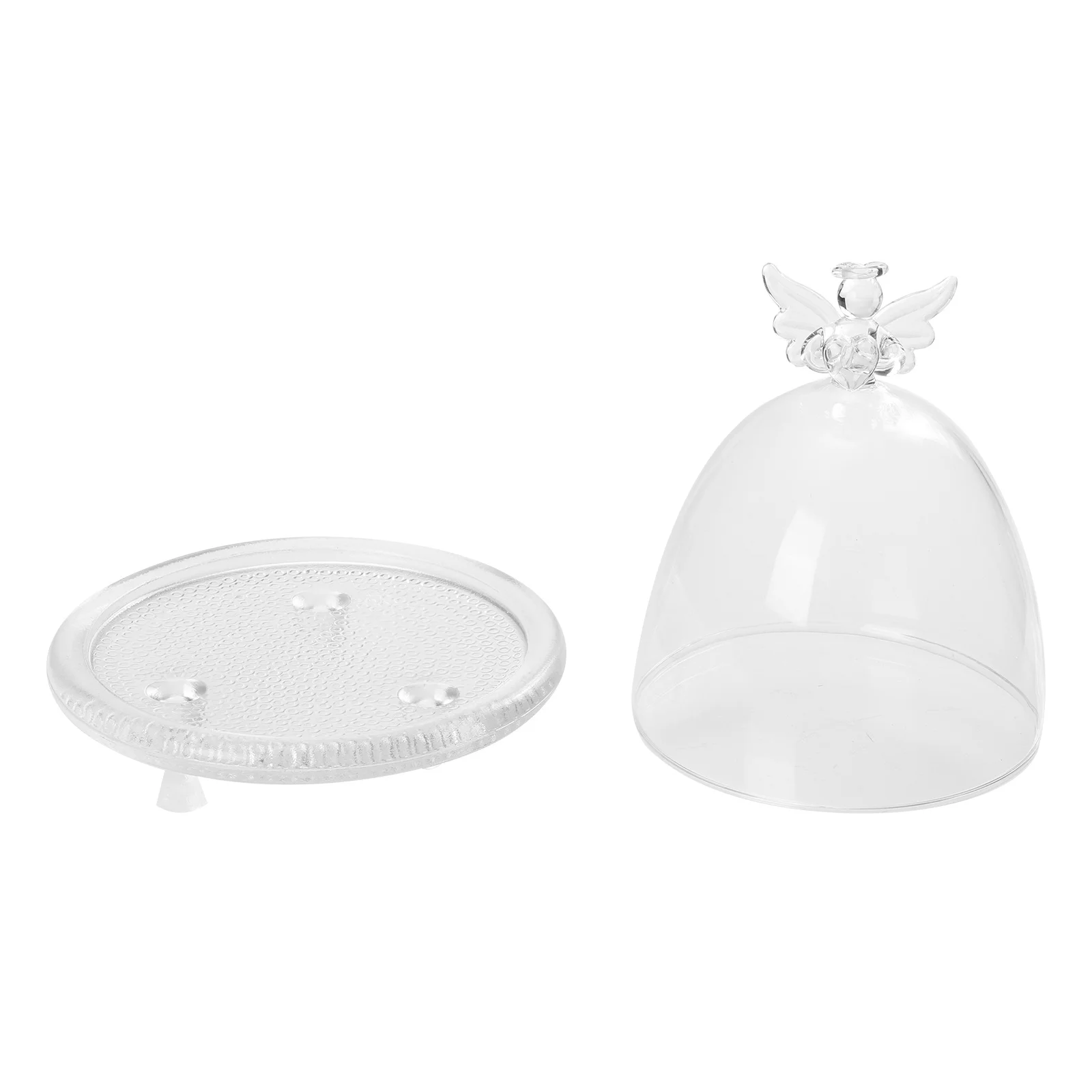 

1Set Angel Glass Display Dome Elegant Preserved Flower Cover Decorative Eternal Flower Display Glass Cover for Keepsakes
