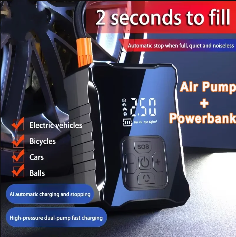 

150PSI Car Tire Inflator Car Air Compressor Wireless/Wired Electric Tire Inflator Pump For Motorcycles Automobiles Trucks