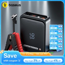 Baseus 2 In 1 Car Jump Starter Power Bank Air Compressor Inflator Pump 1000A Portable Power Station Car Battery Charger Booster