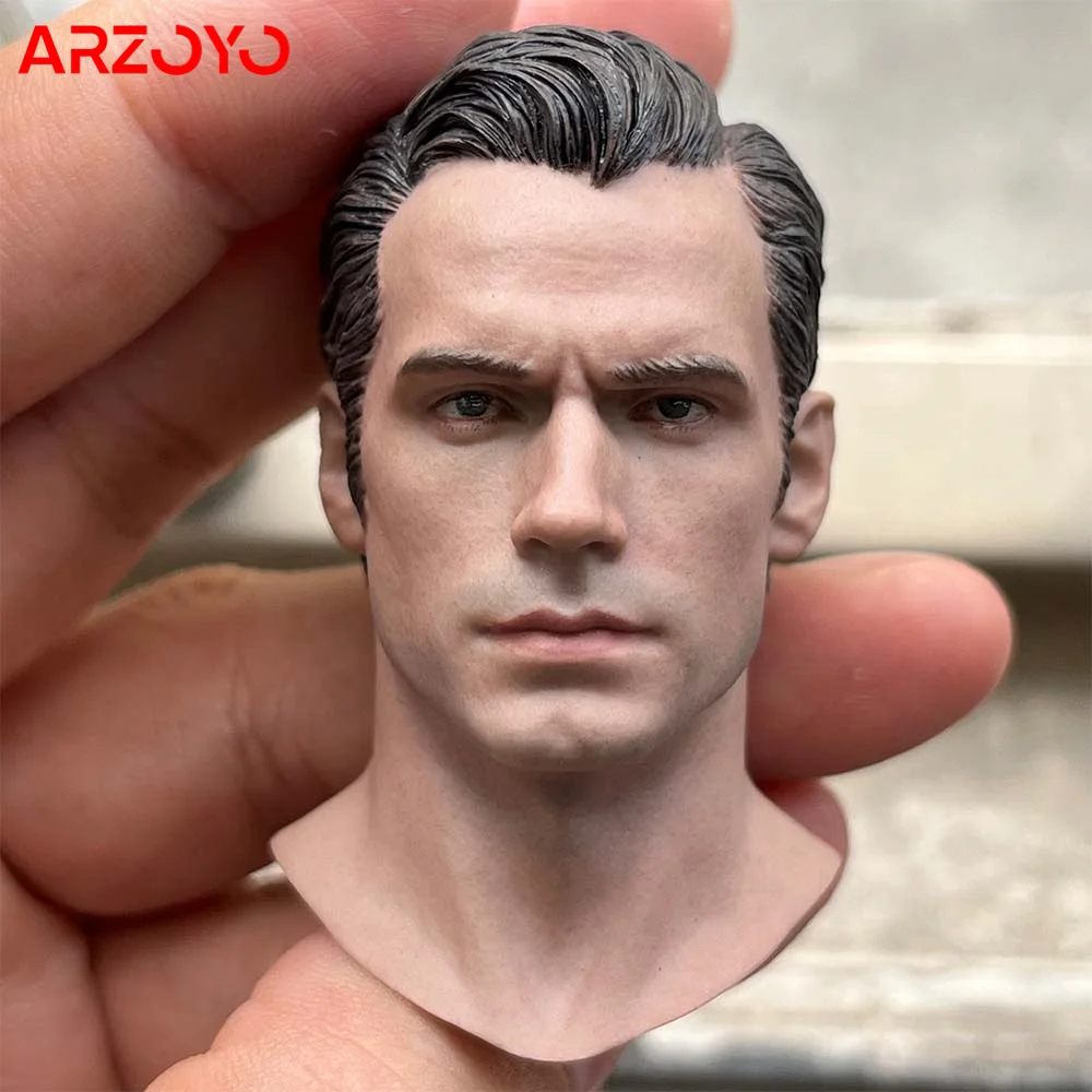 

1/6 Henry Cavill Head Sculpt PVC Head Sculpt Carving Model with Neck for 12" Male Soldier Action Figure Body Dolls