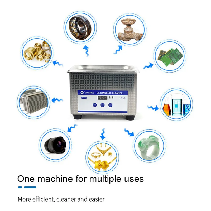 Sunshine SS-6508T 800ml Digital Ultrasonic Cleaner Stainless Steel Motherboard Cleaning Portable Cleaning Machine