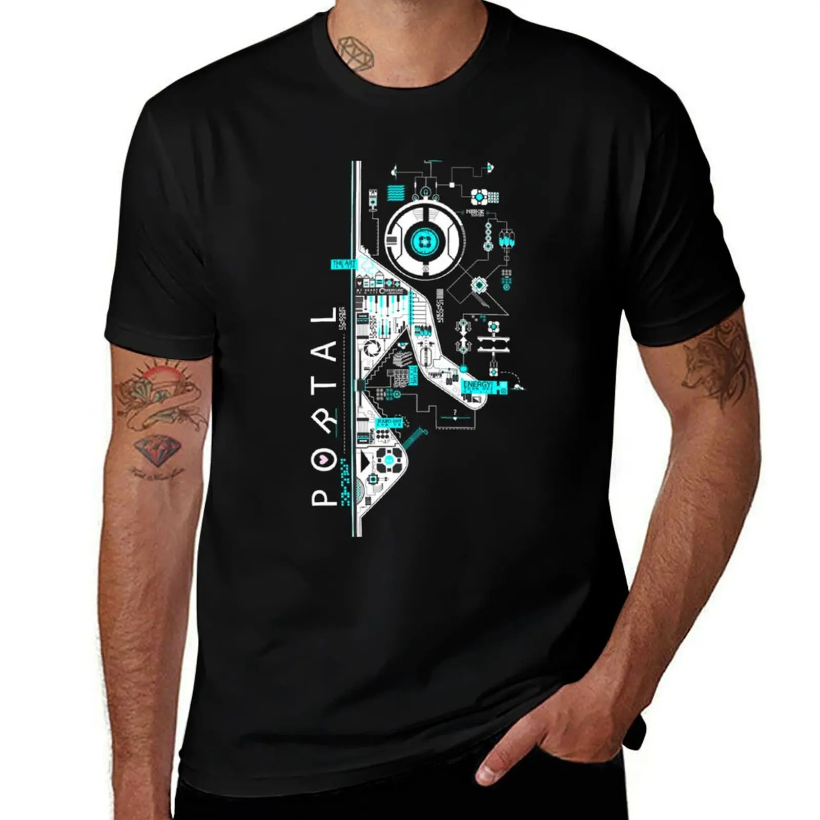 Portal 2 Art T-Shirt Large Size Casual Tee Shirt
