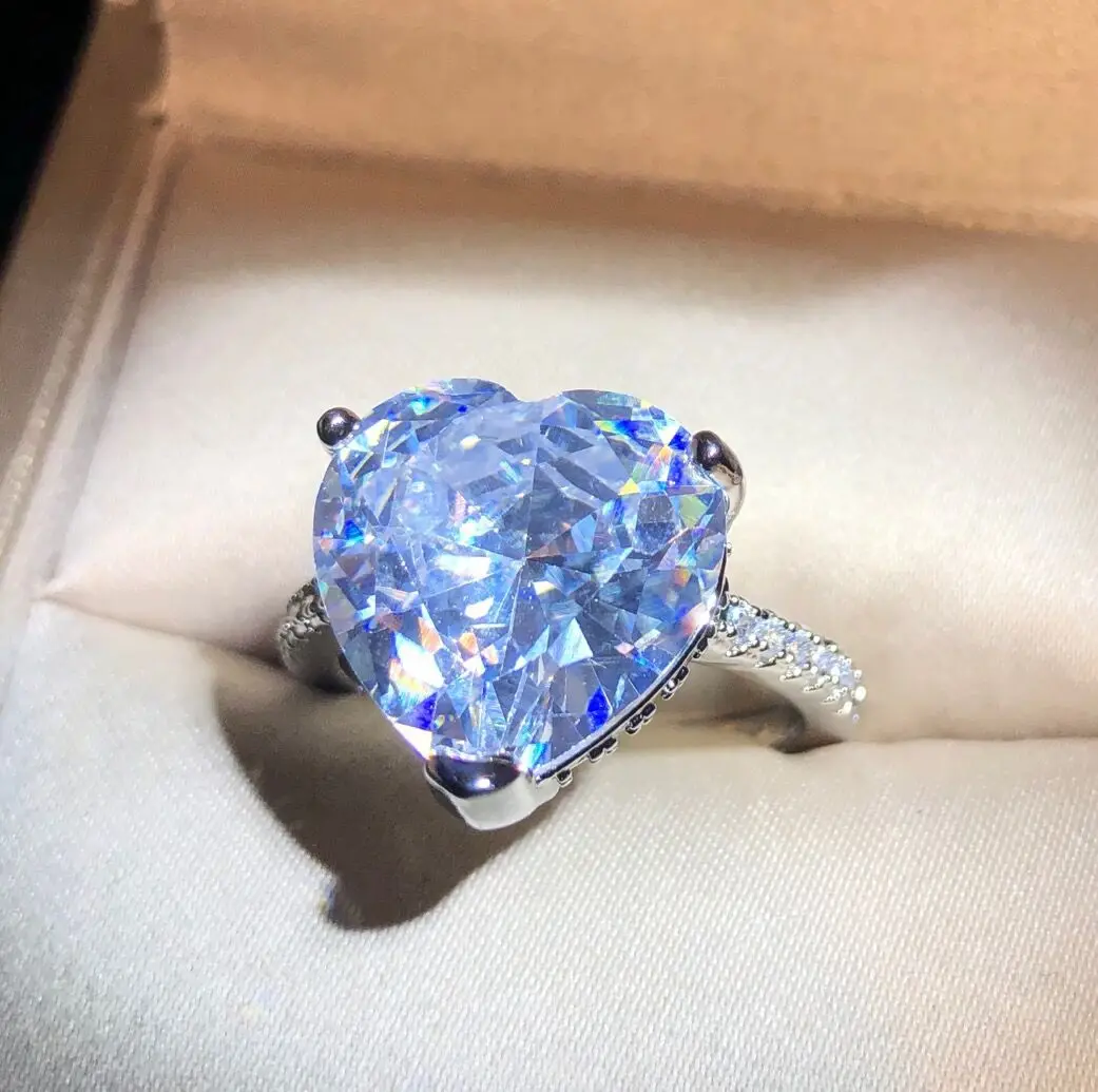 Romantic Female 925 Sterling Silver Wedding Ring Sparkling AAA Zircon Eternal Endless Finger Rings for Women Jewelry Girl Gift