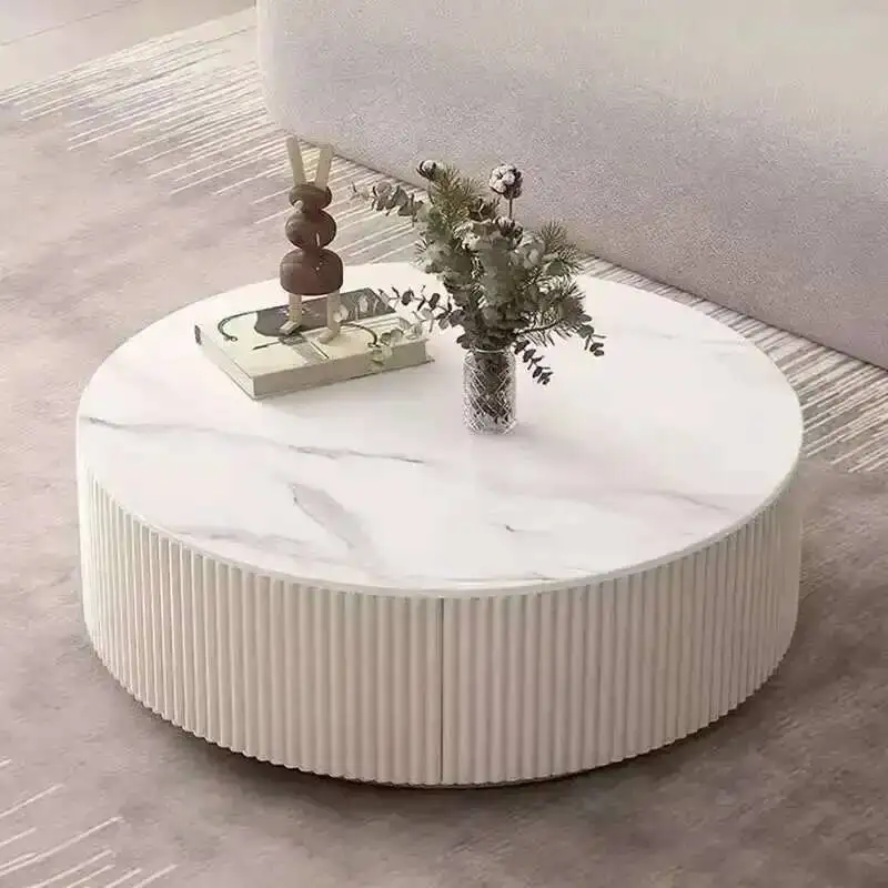 Minimalist Low Round Sets Small Small Table Design Modern Design Marble Table Glass Style Mesa Auxiliar Salon Home Furniture