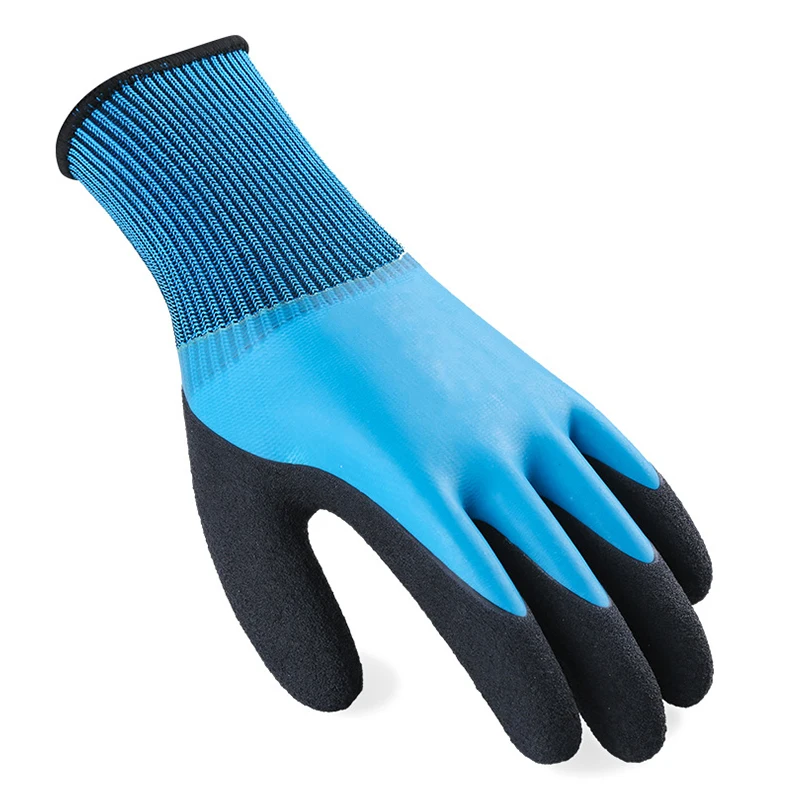 1 Paar wasserdichte Handschuhe mit Wassergriff, Hanwoo-Handschuhe, Latex, voll beschichtet, rutschfest, einfarbig, Autowaschanlage, Gartenpräventionsöl