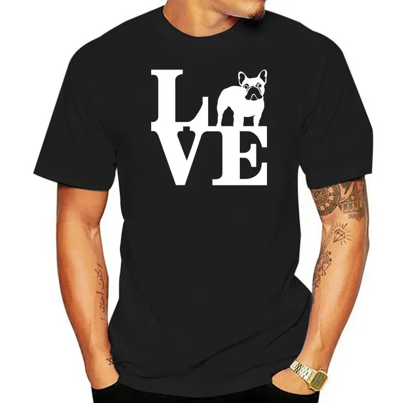 2022 Cool Tee Shirt Love French Bulldog Tee Shirt park frenchie Summer T-shirt