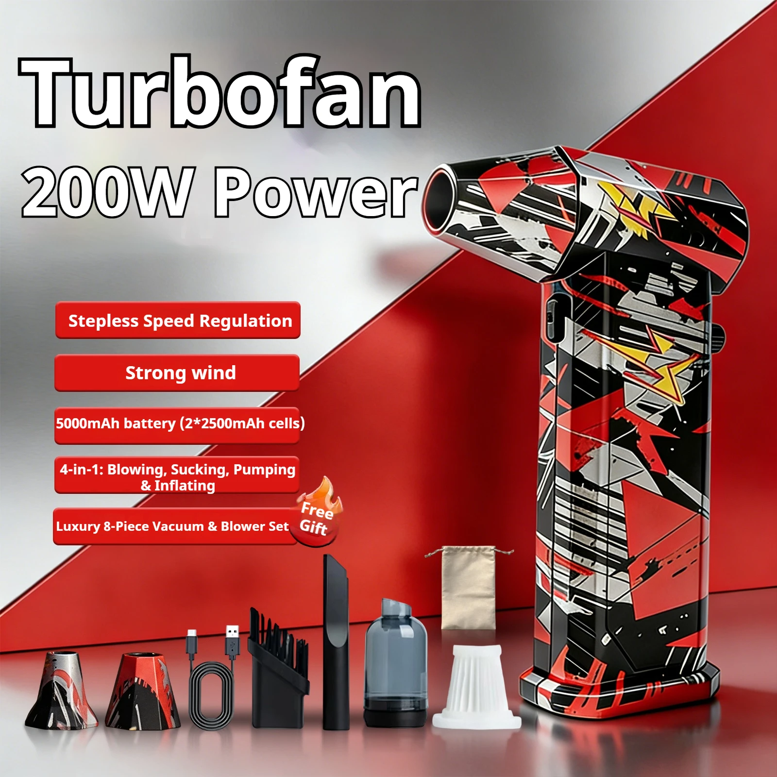 

X9 Turbo Fan 300000RPM Turbo Jet Blower Бесщеточный пылесос, воздуходувка для пыли, воздуходувка для ПК/дома/клавиатуры/очистки автомобиля