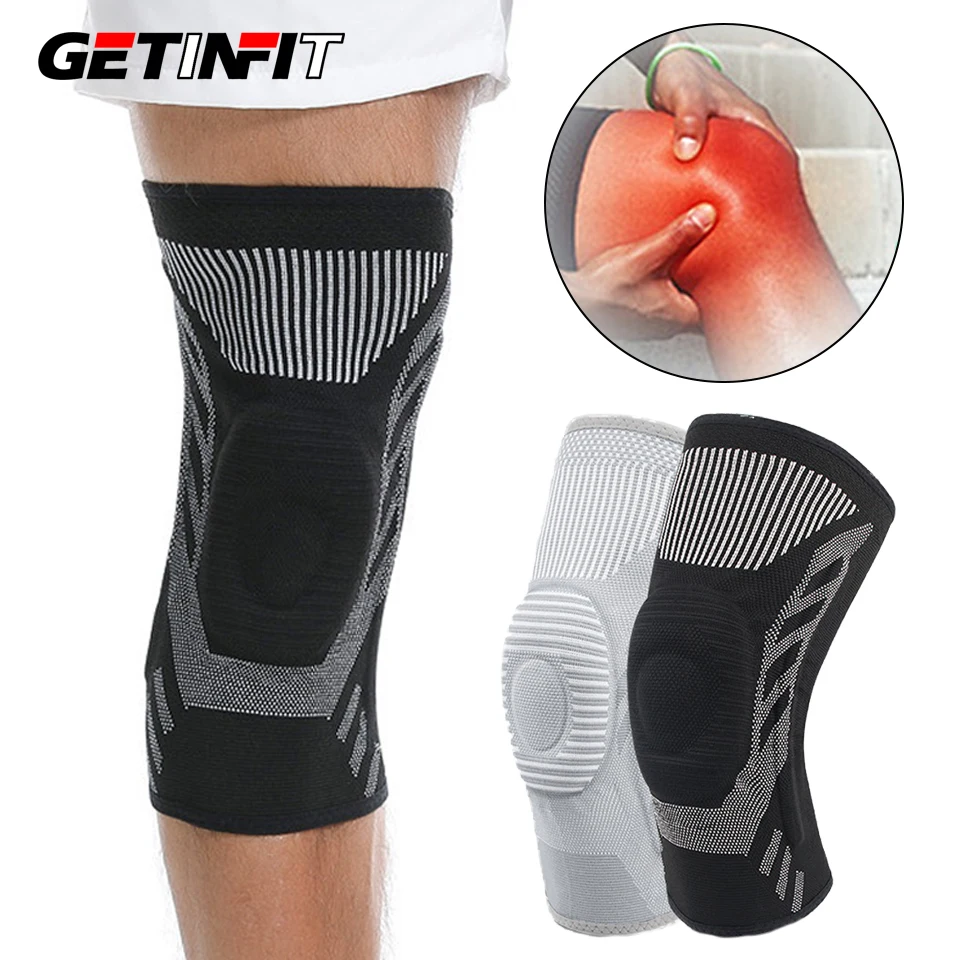 

1Pc Knee Pads Strap Strong Meniscus Silicone Compression Patella Medial Support Protection Sport Knee Braces Basketball Running