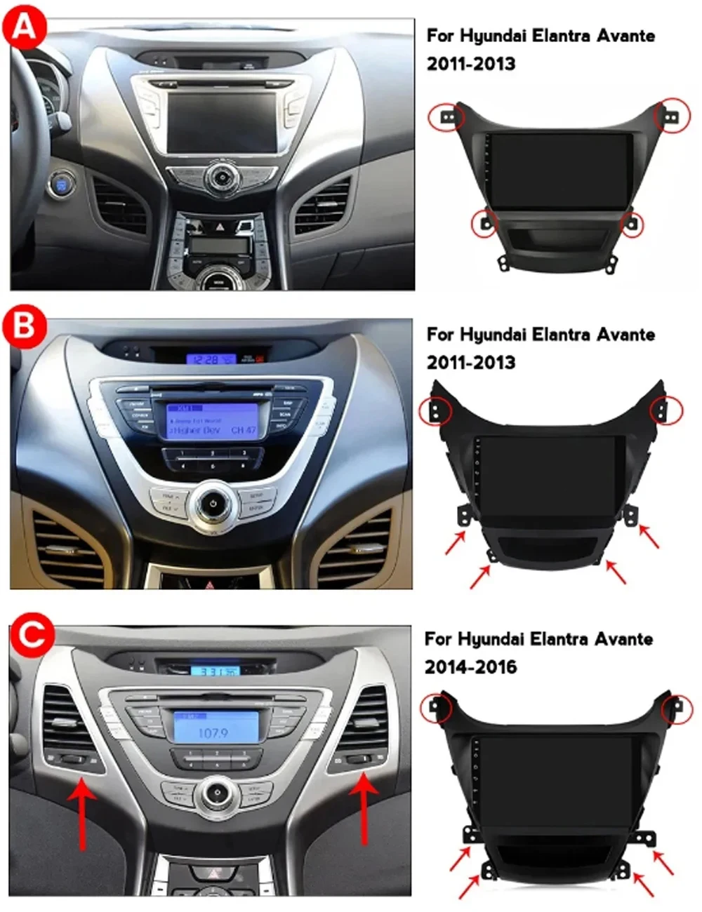 Car Android Radio For Hyundai Elantra Avante I35 2011 - 2013 2014 2015 2016 Android 14 Multimedia Car Player Autoradio GPS 5G
