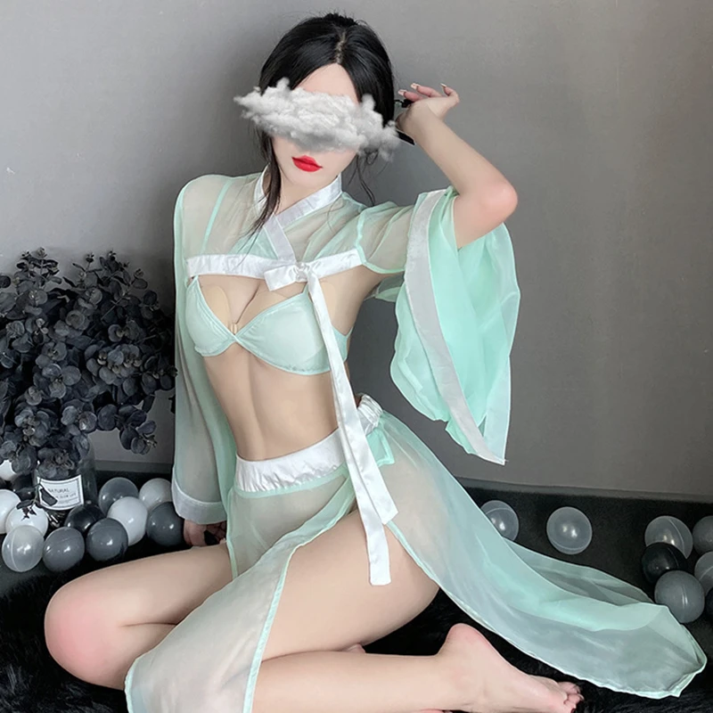 Erotic Embroidery Chinese Traditional Outfit Underwear Sexy Lingerie Cosplay Fairy Dresses Mesh High End Ancient Hanfu Women New