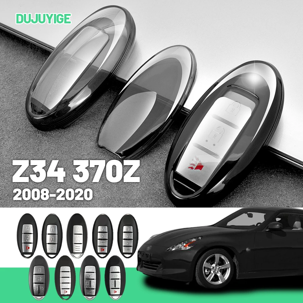 Clear TPU Car Key Case For Nissan Z34 370Z 2008-2020 Key Fob Cover Protector Shell Auto Accessories 2015 2016 2017 2018 2019