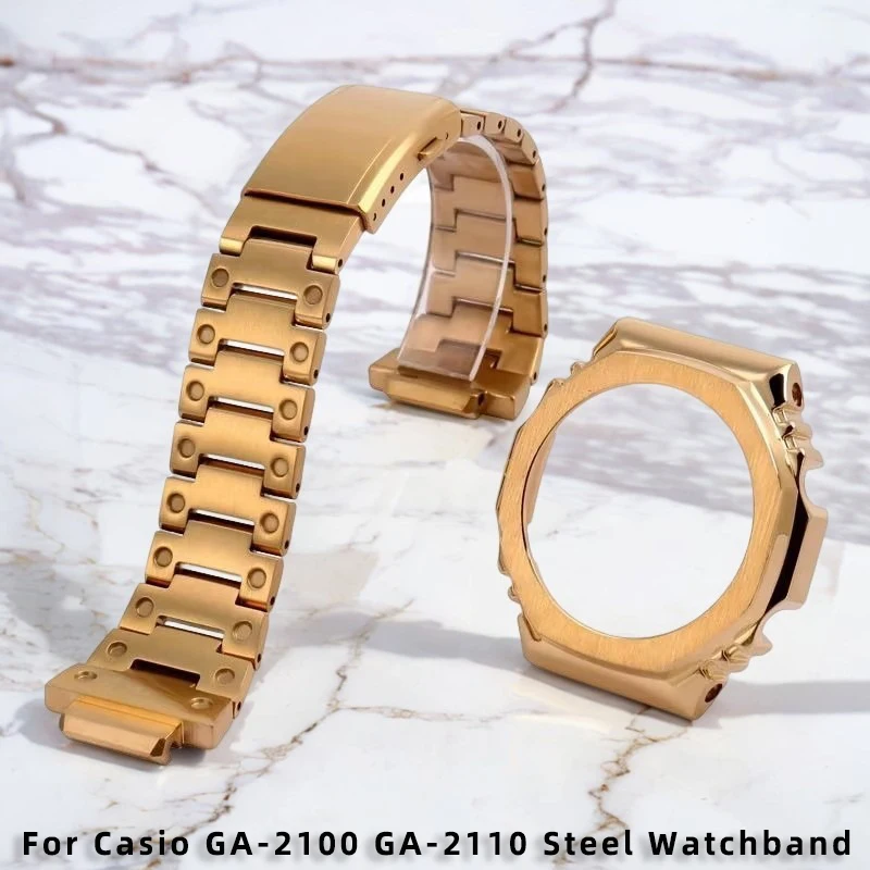 

GA2100 GA2110 Set Metal Strap Case For Casio GA-2100 GA-2110 Personalized Refitted Stainless Steel Watchband Bezel wristband