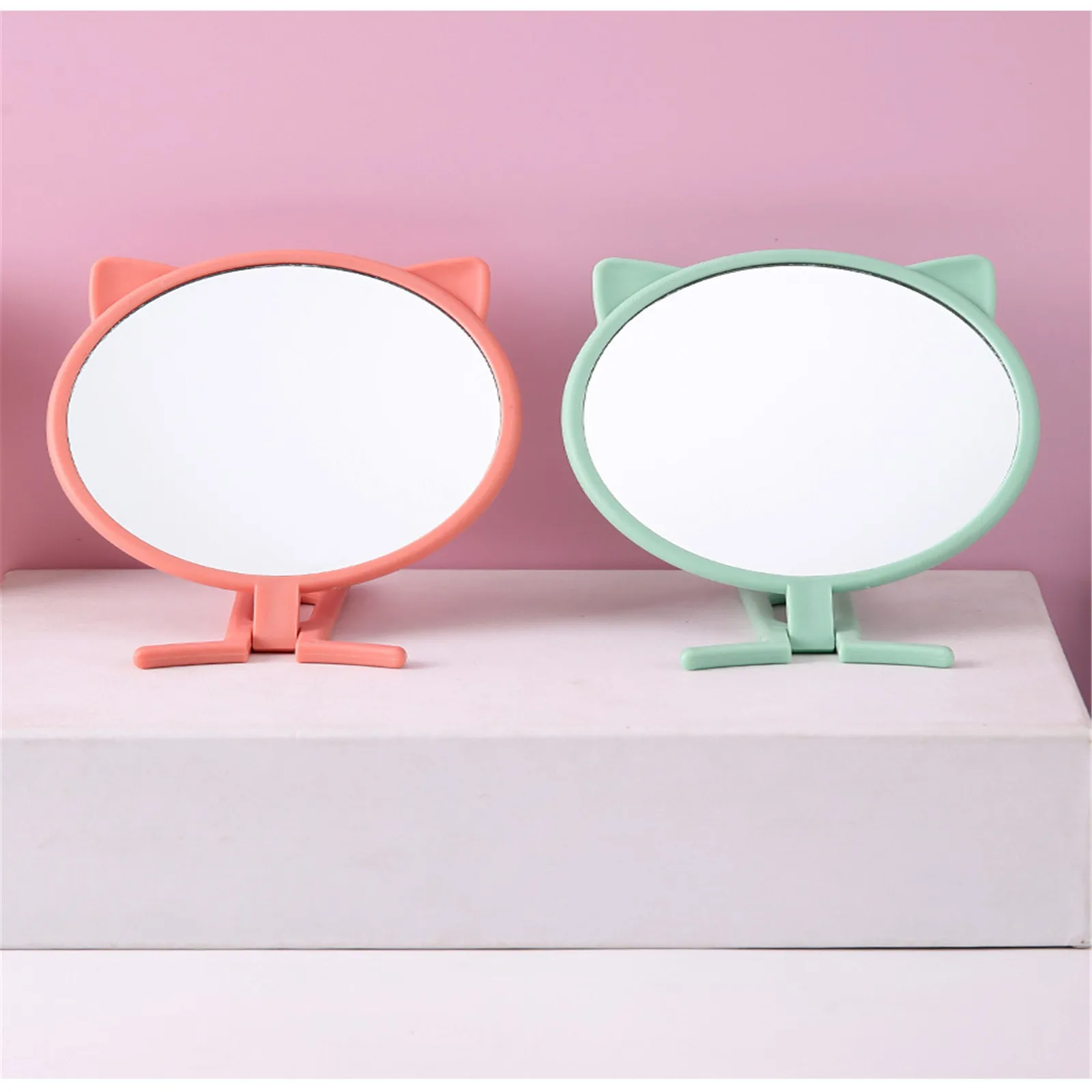 180° Rotatable Makeup Mirror For Woman Small Handheld Folding Makeup Vanity Mirror Portable Pocket Compact Mirror Makeup Tool