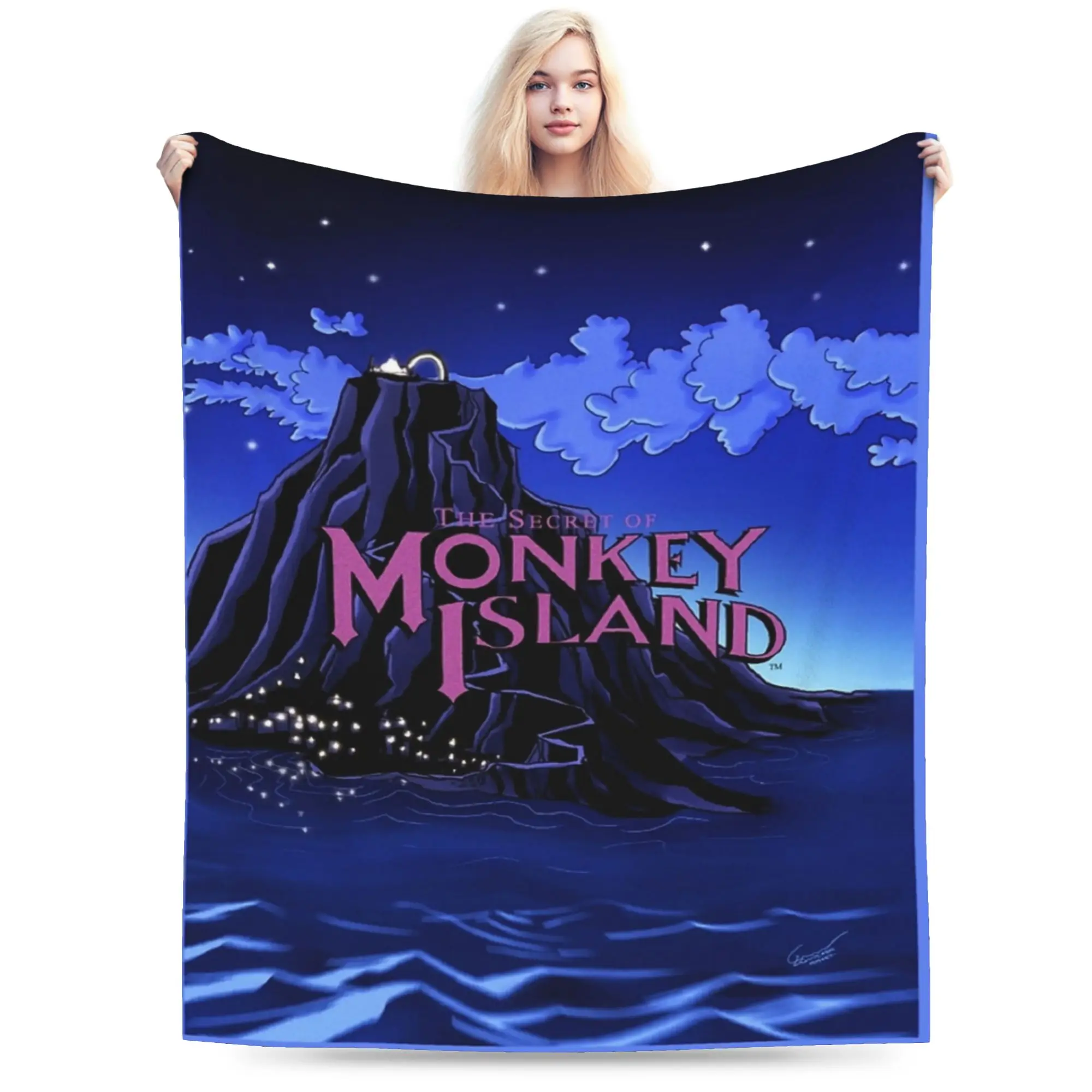 The Secret of Monkey Island Throw Blanket for Couch  Fuzzy Soft Plush Blanket 50x60 Inches Multiple Sizes Bedspread