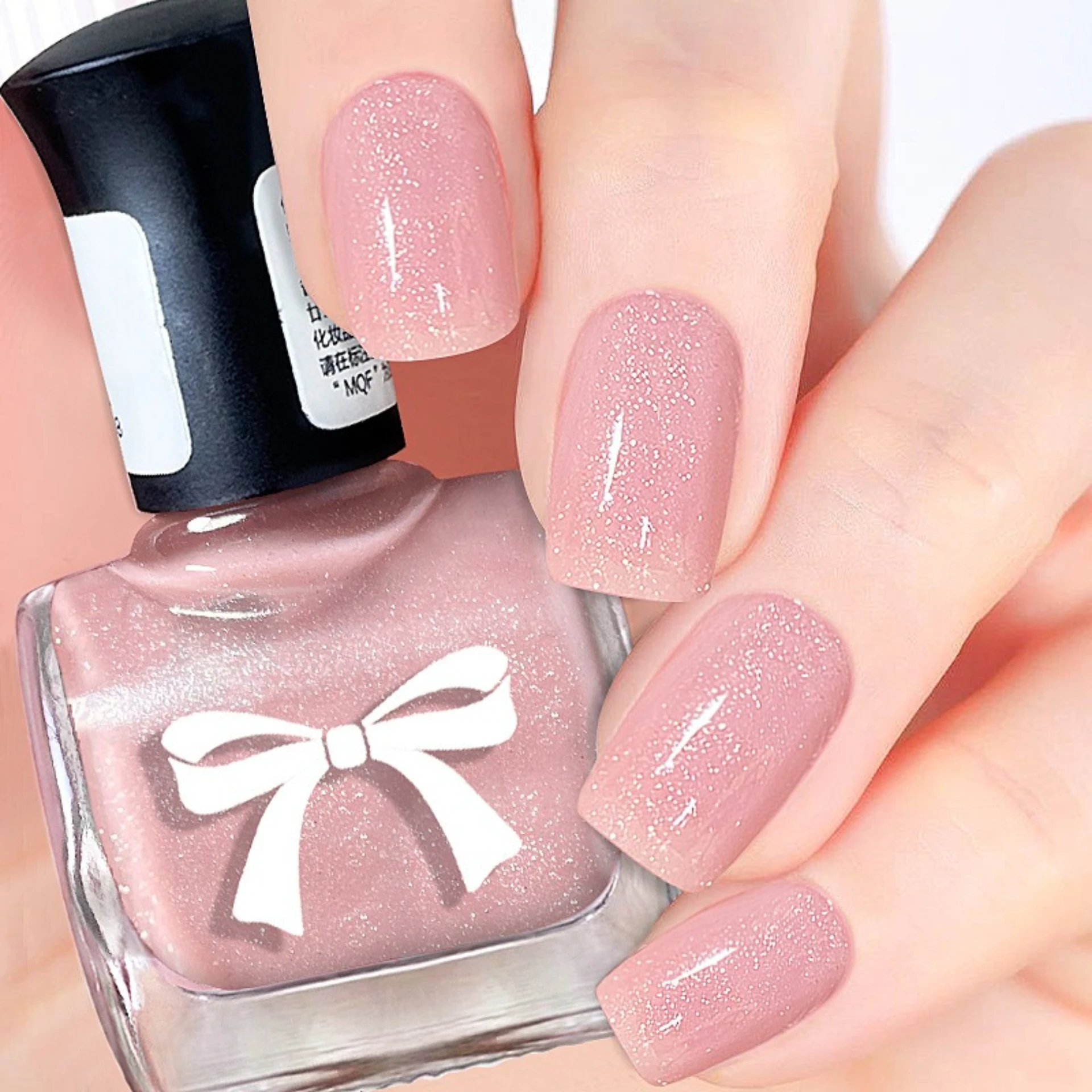 Water-based nail polish cannot be peeled no baking quick drying white shredded and clear naked powder dream nail art