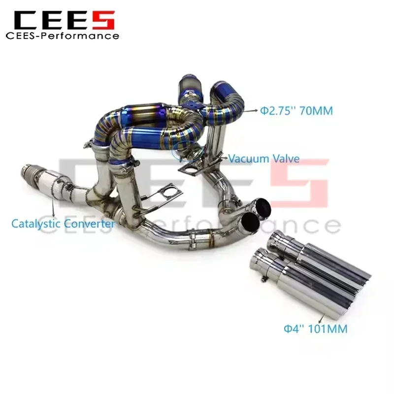 CEES Full Exhaust System Downpipe for Lamborghini Murcielago LP620 LP640 LP670 V12 6.2 2007-2010 Catback Exhaust