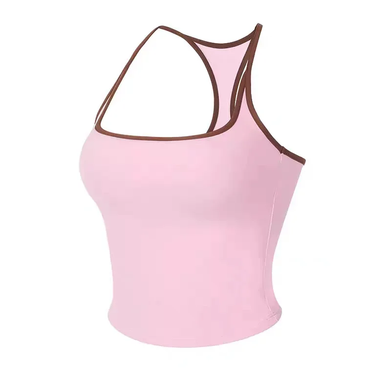 Beautiful Back Sports Underwear Skin-friendly Naked Pilates Fitness Bra Fine Suspender Breathable Yoga Vest I-shaped Vest