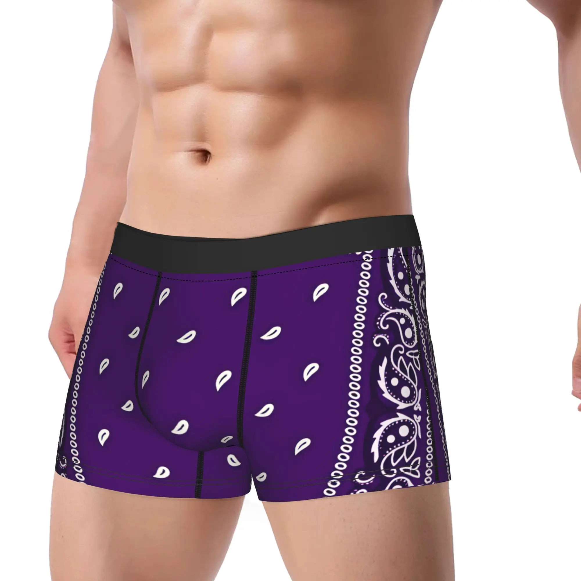 purple bandana Underwear  Men Panties Customs Funny Boxer Shorts Trenky Shorts Briefs Large Size
