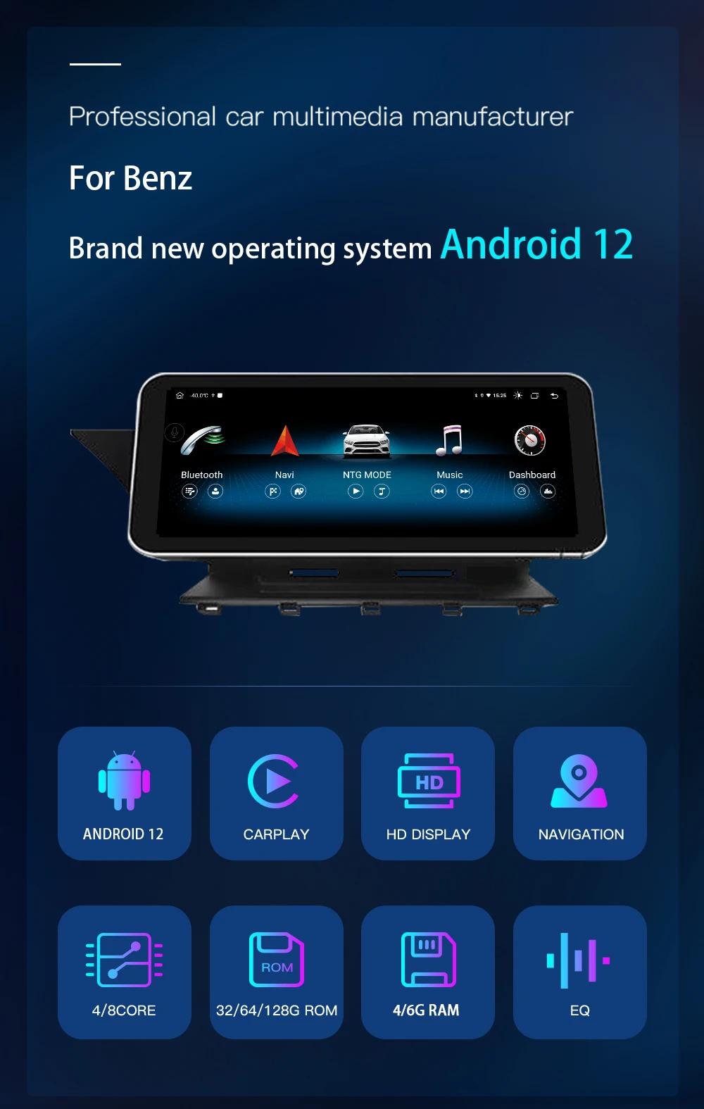 8Core Android 13 Wireless Carplay AutoRadio For Mercedes-benz GLK Class X204 2008-2012 Multimedia GPS WIFI 4G GPS Navigation