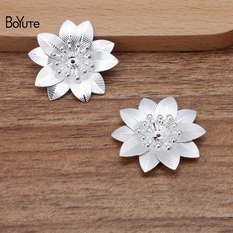 BoYuTe-Matériaux de fleurs en laiton métallique, bijoux faits à la main, accessoires de bricolage exécutifs, 29mm, 20 pièces par lot