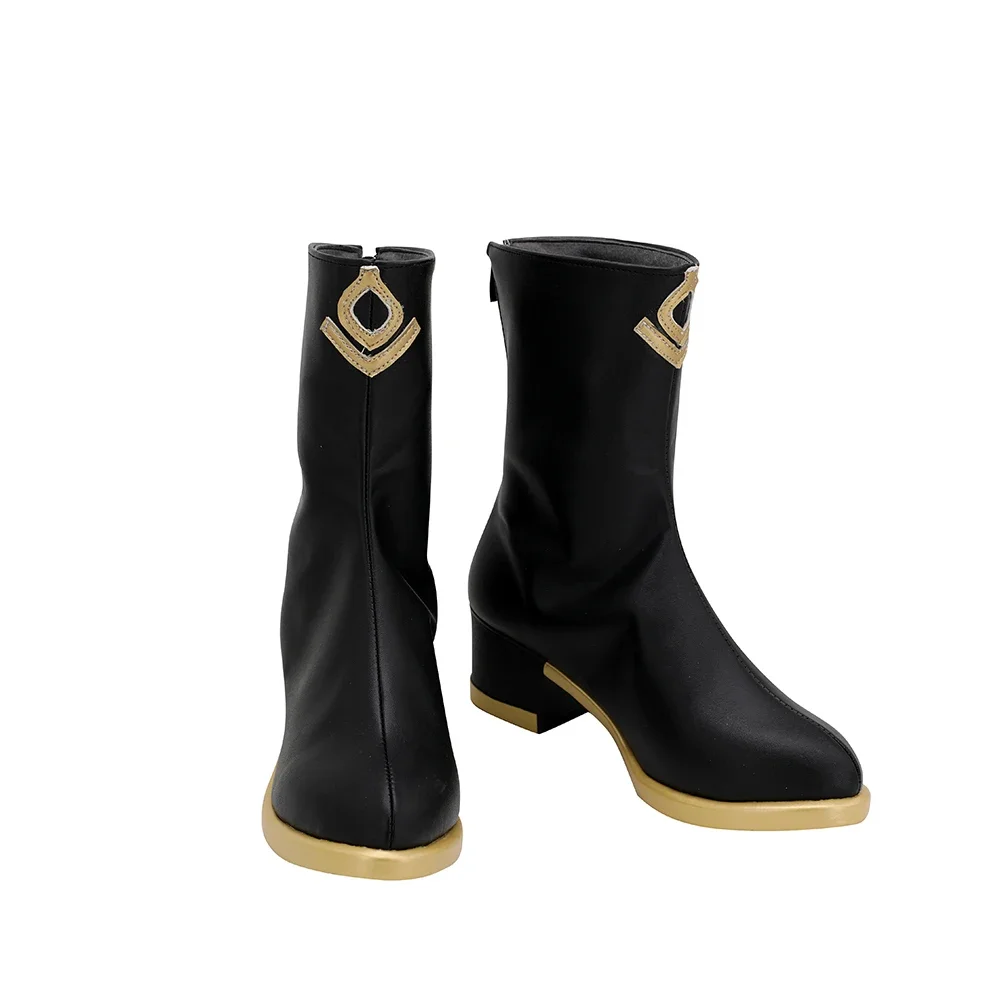 Arknights Mostima Cosplay Boots Black Leather Shoes Custom Made Any Size for Unisex (2)