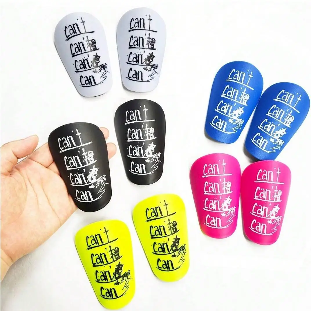 A pair of soccer mini leg guards, mini size design, suitable for soccer sports