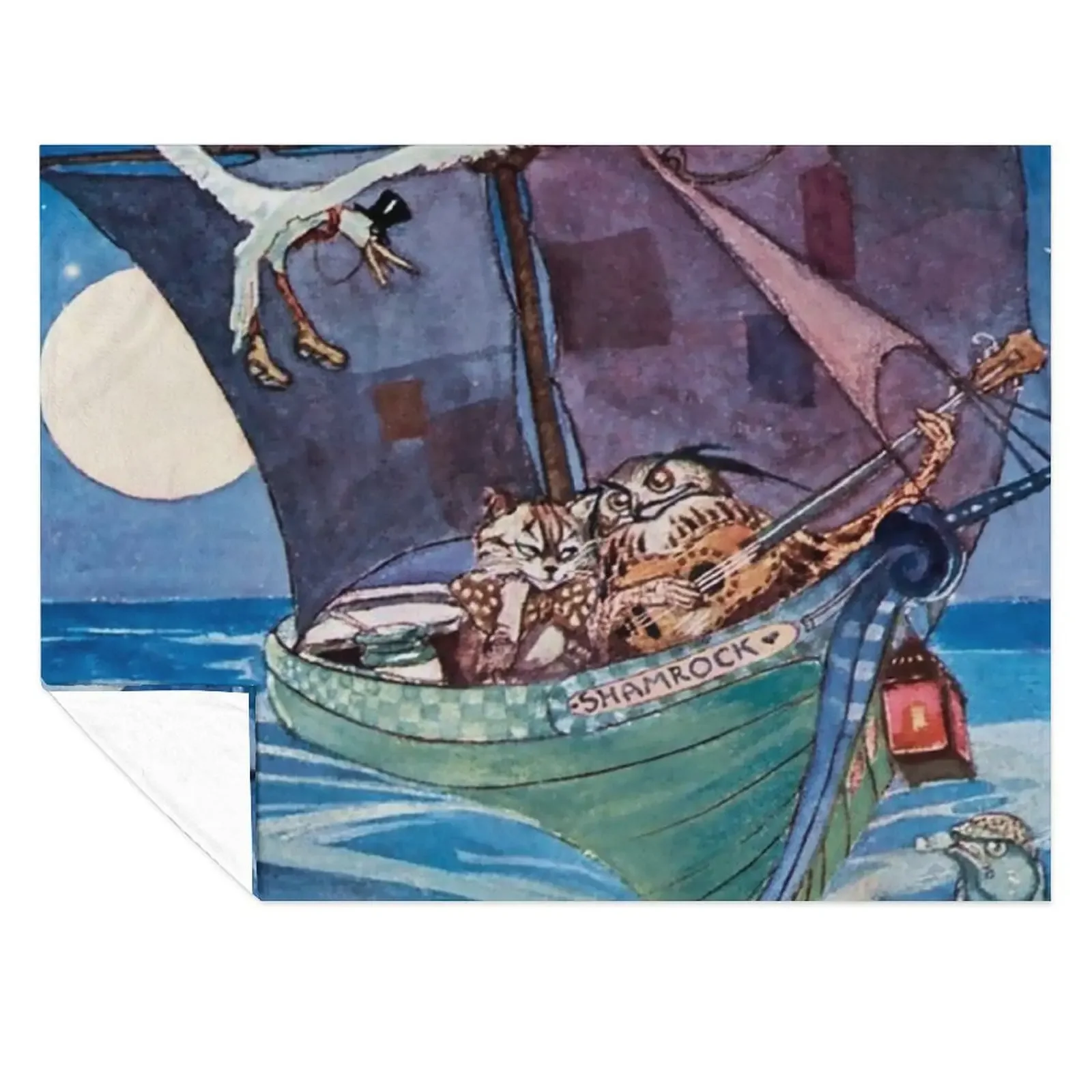 

aThe Owl and the Pussycata by Willy Pogany Throw Blanket bed plaid Thins Cute Soft Plaid Blankets
