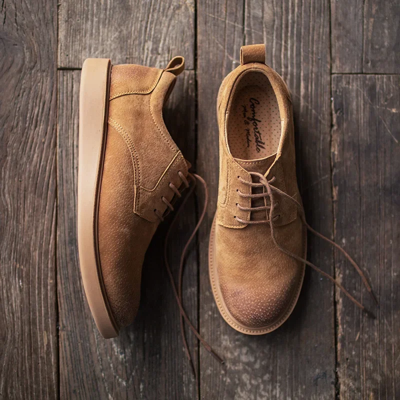 Maden Brytyjskie Brązowe Buty Casualowe Miękkie Botki Męskie Vintage Buty Robocze na Jesień i Zimę