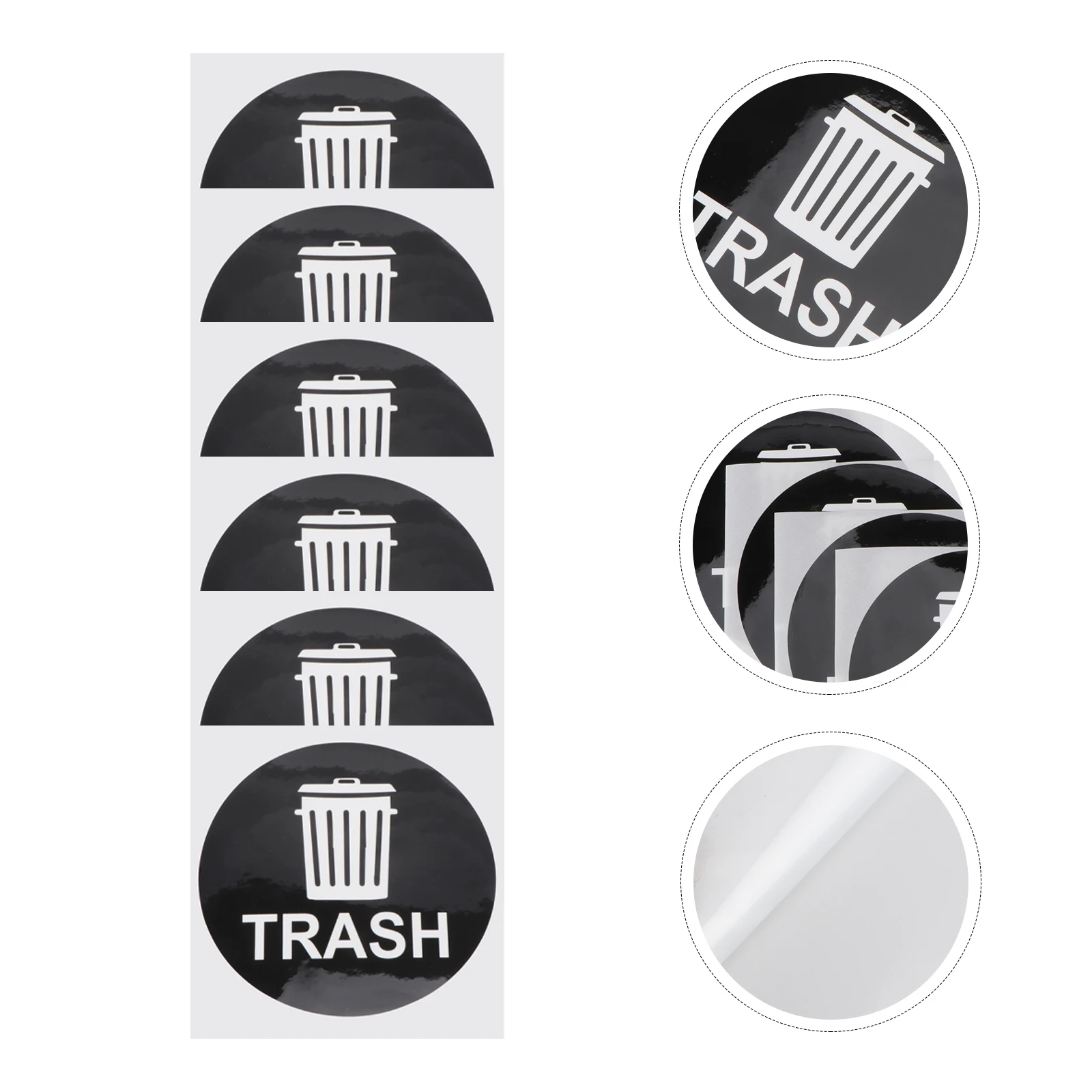 12PCS Sticker Adhesive Trash Can Label Adhesive Vinyl Label for Smooth Surface Garbage Sign Decal Trash Cans Signs Home Use