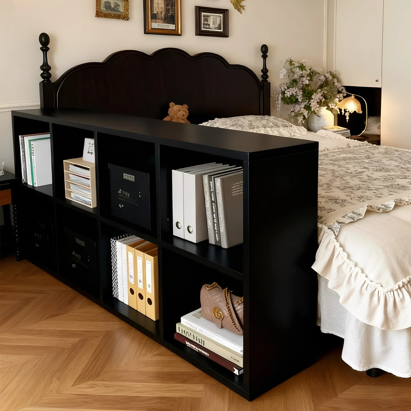 Iron storage cabinet Floor-to-ceiling lattice cabinet Semi-enclosed bedside cabinet Bedroom locker Household bay window