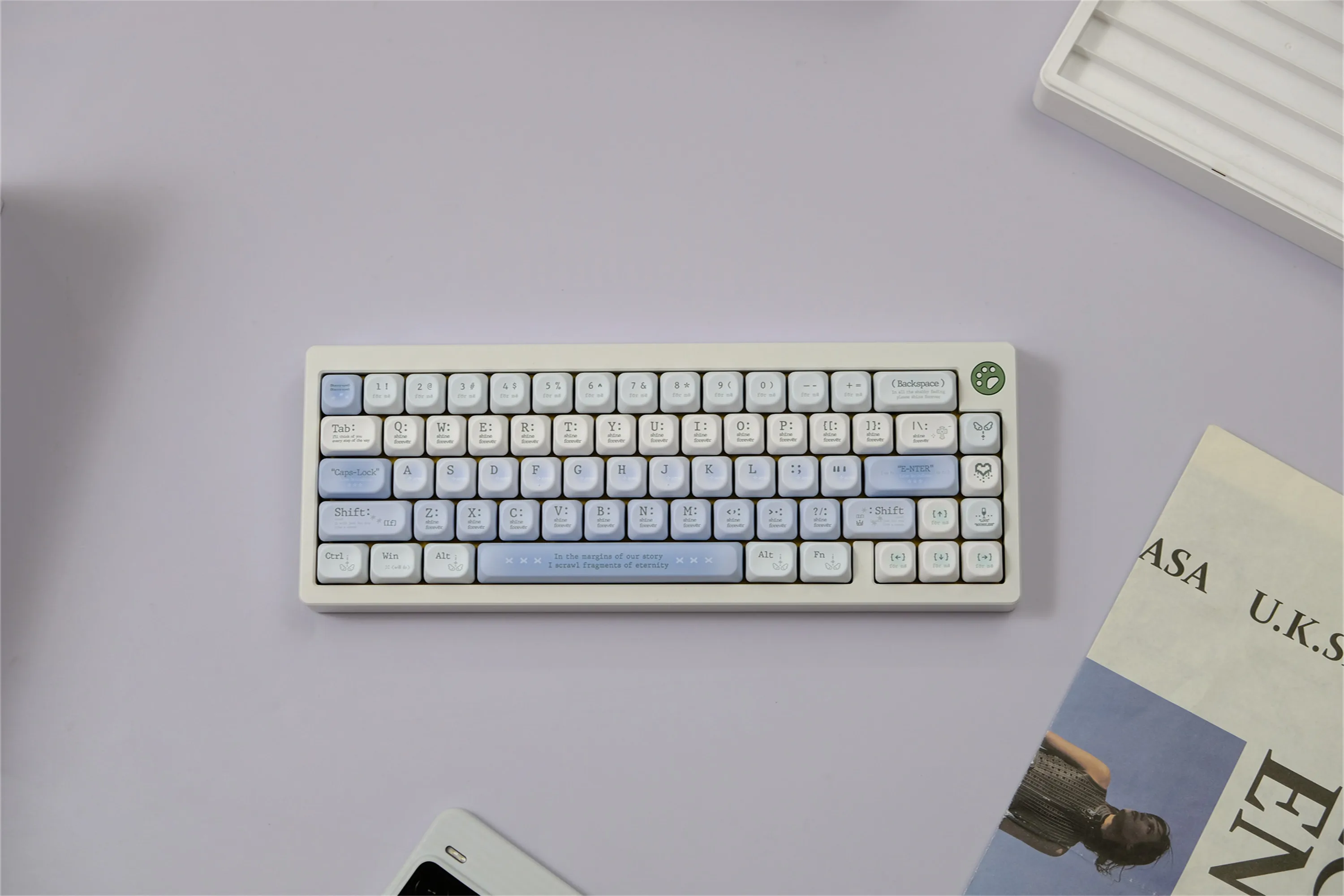 

Romantic Blue Keycaps 126 Key PBT Material Keycap MOA XOA Profile For MX Switch 61/64/68/75/84/87/96/98/104 Mechanical Keyboard